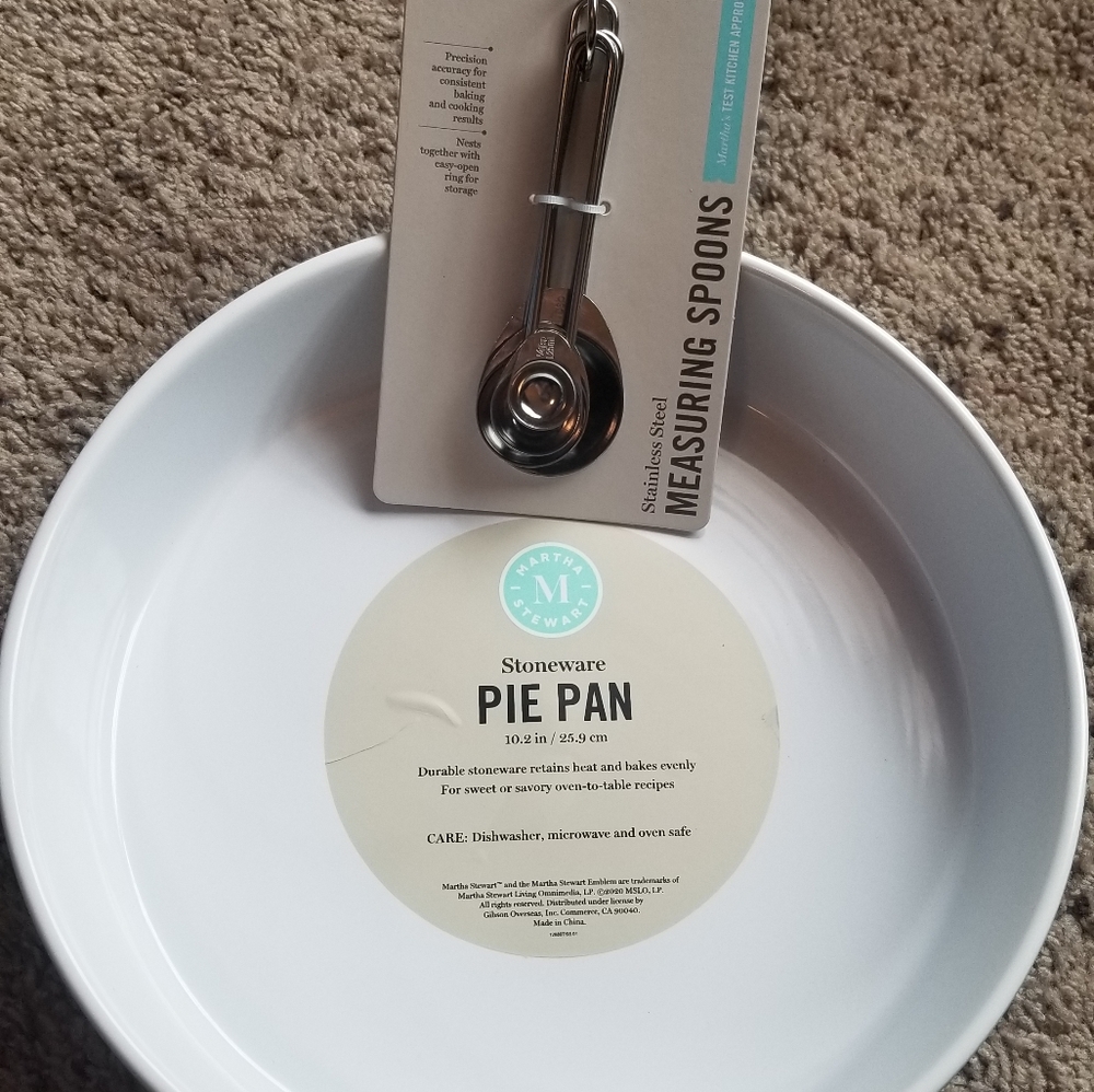 Martha Stewart Pie Pan & Measuring Spoons
